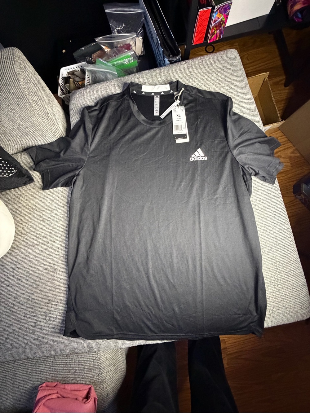 adidas Men’s Black Crew Neck Performance Polo